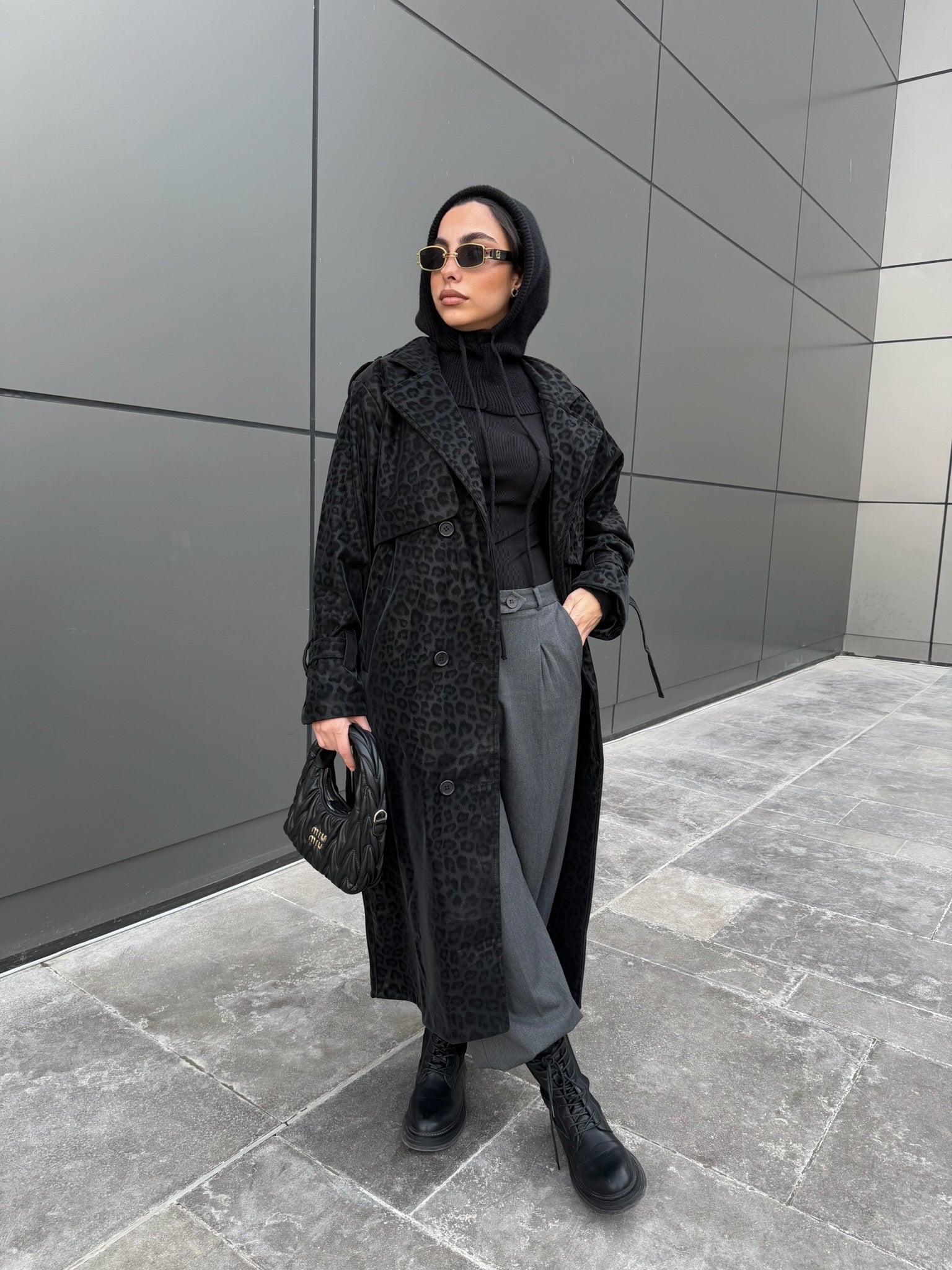 Waterproof Leopard print Long coat