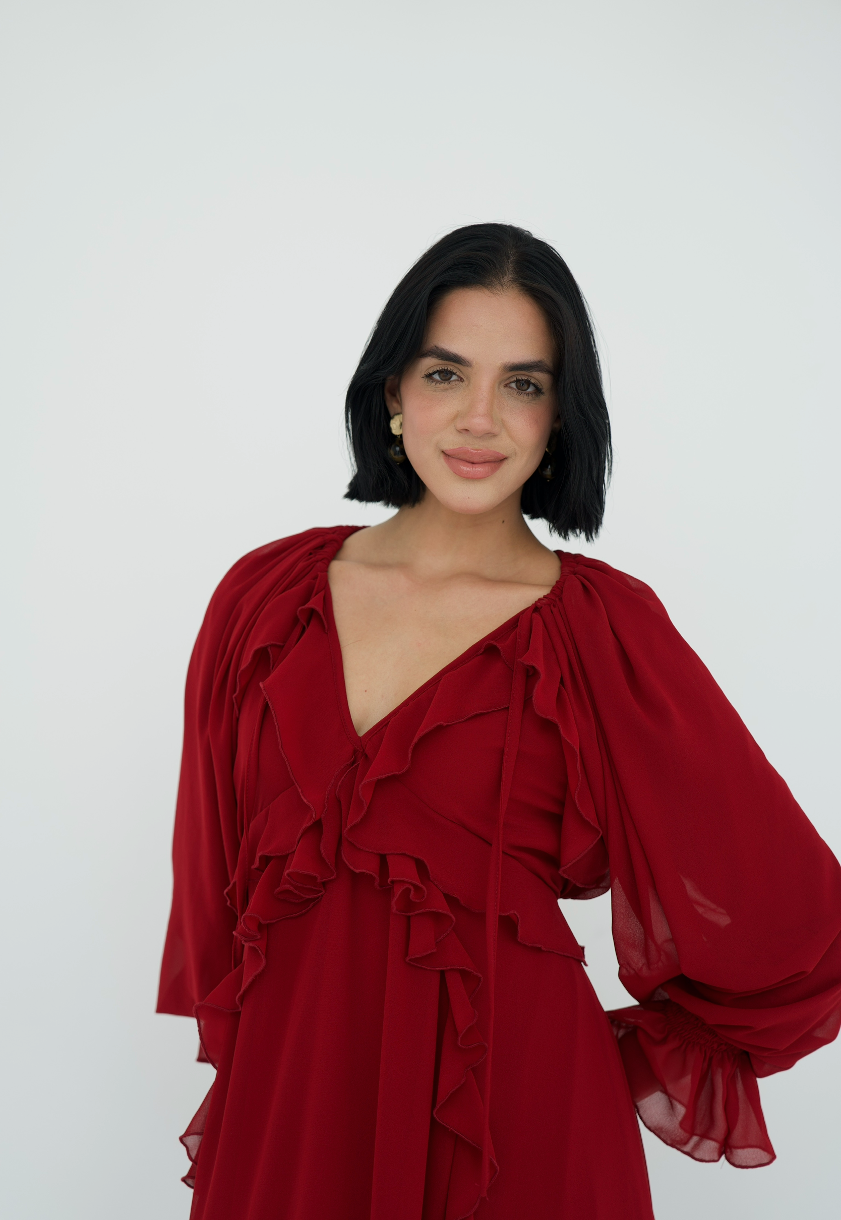 Ruffles chiffion dress
