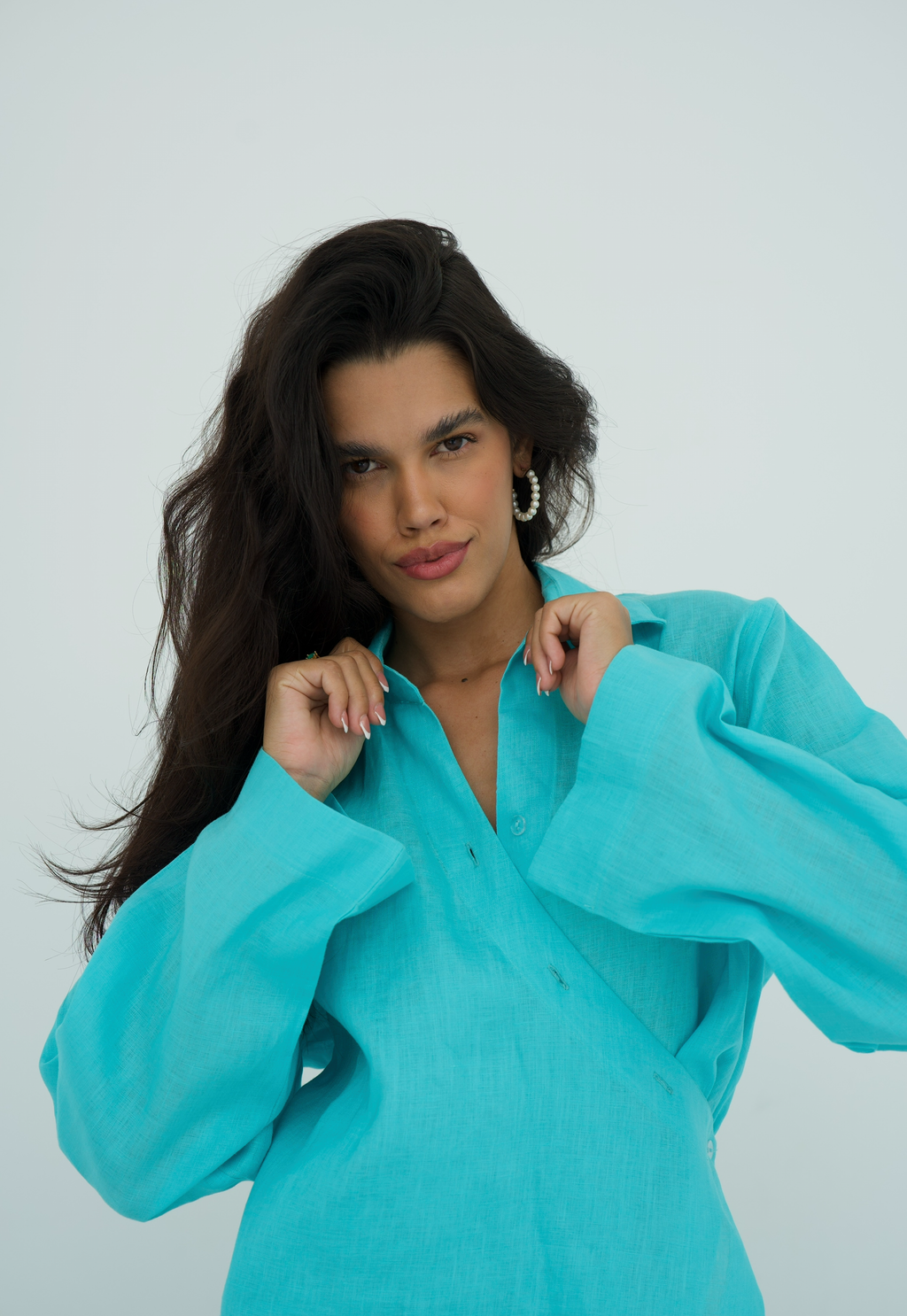 Pure linen High-Low shirt