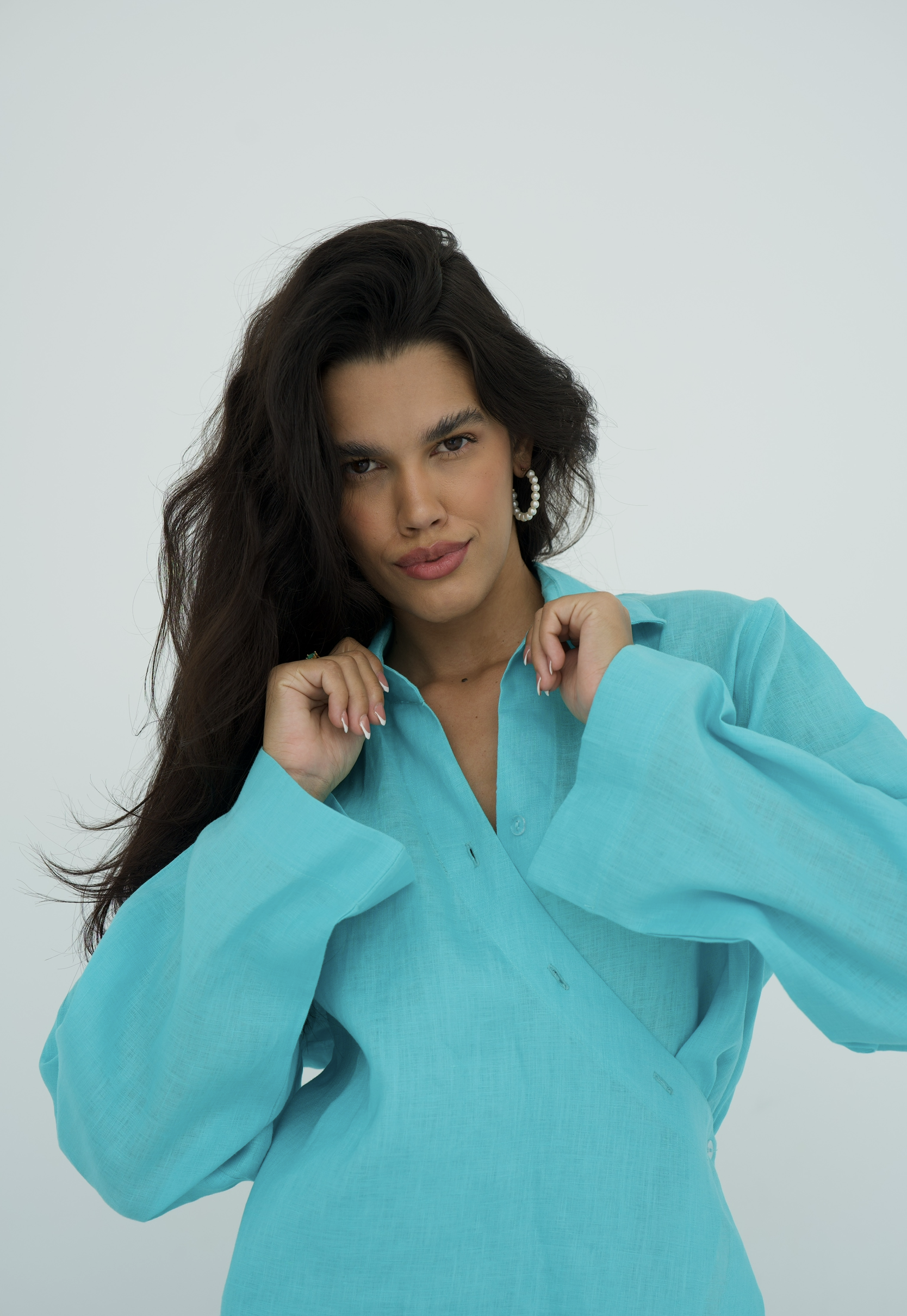 Pure linen High-Low shirt