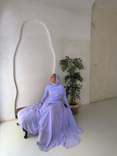 Load image into Gallery viewer, Amwaj gown with shoulder drappes in Lilac with chest cover
