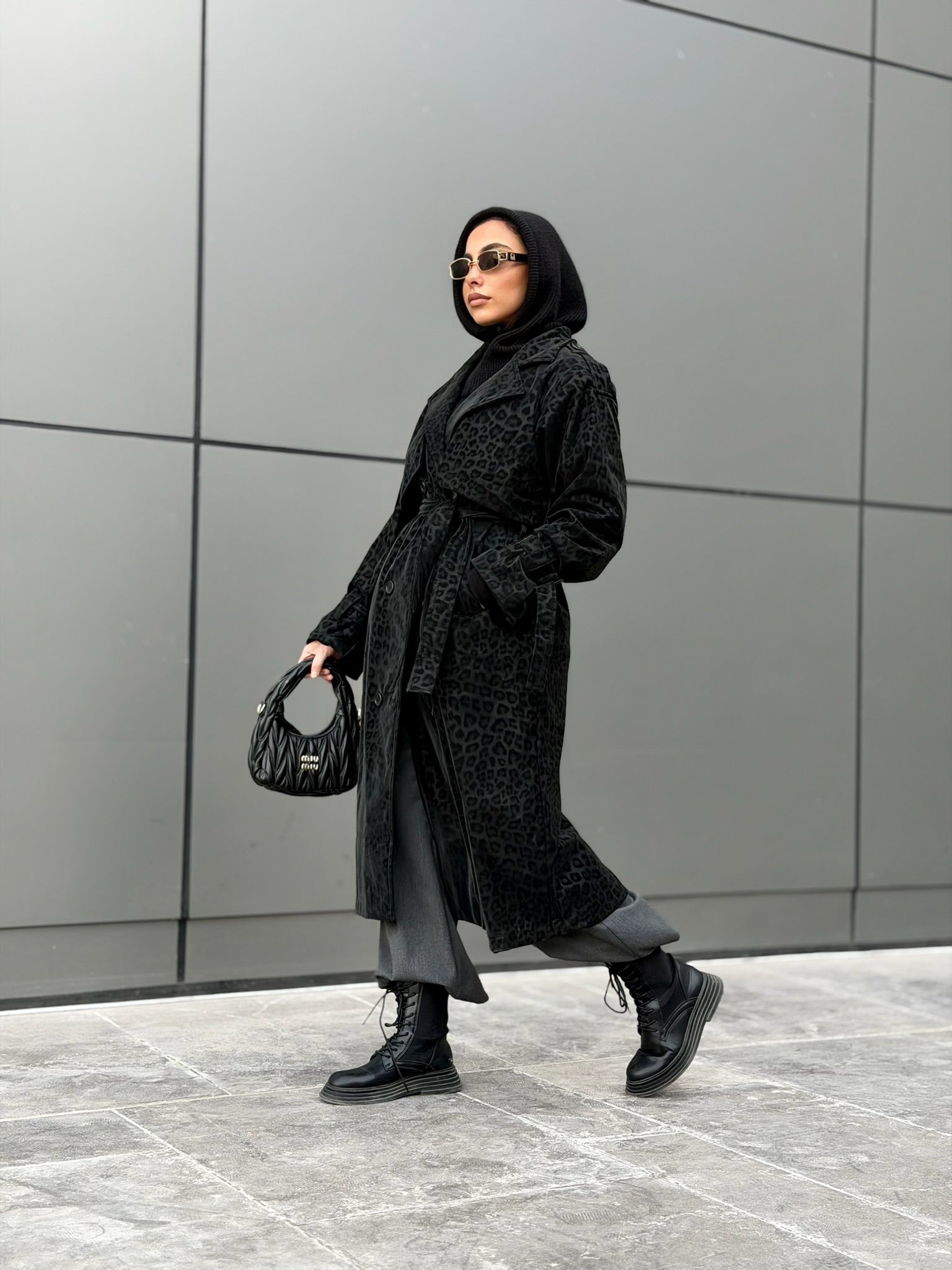 Waterproof Leopard print Long coat