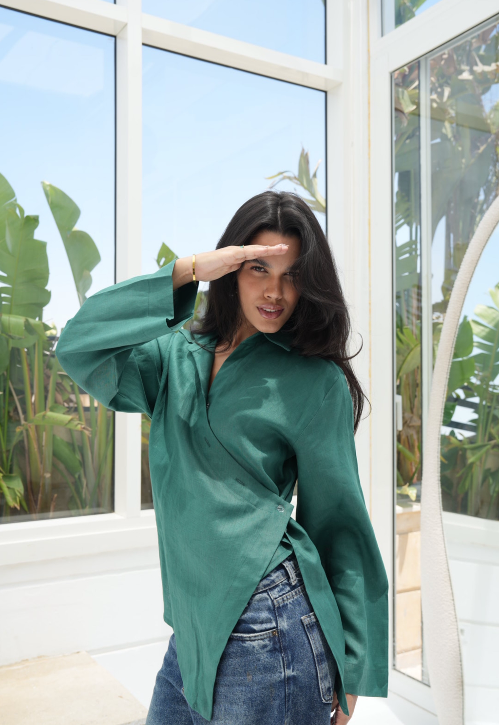 Pure linen High-Low shirt