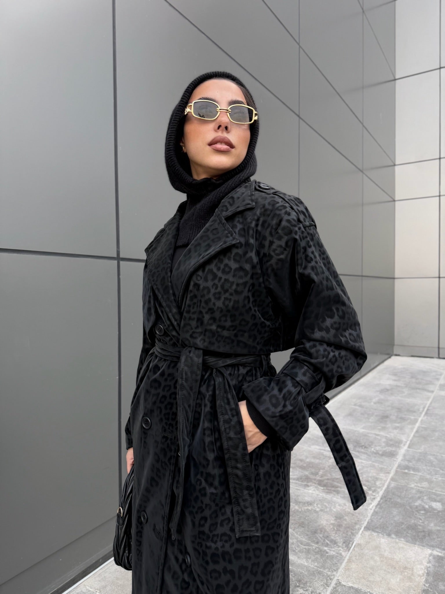 Waterproof Leopard print Long coat