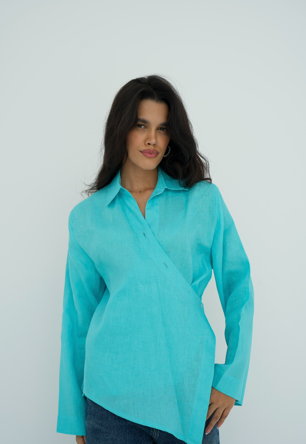 Pure linen High-Low shirt