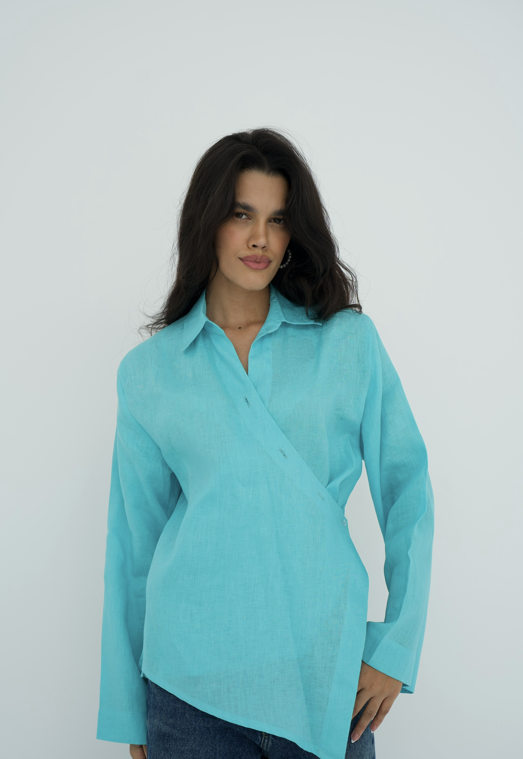 Pure linen High-Low shirt