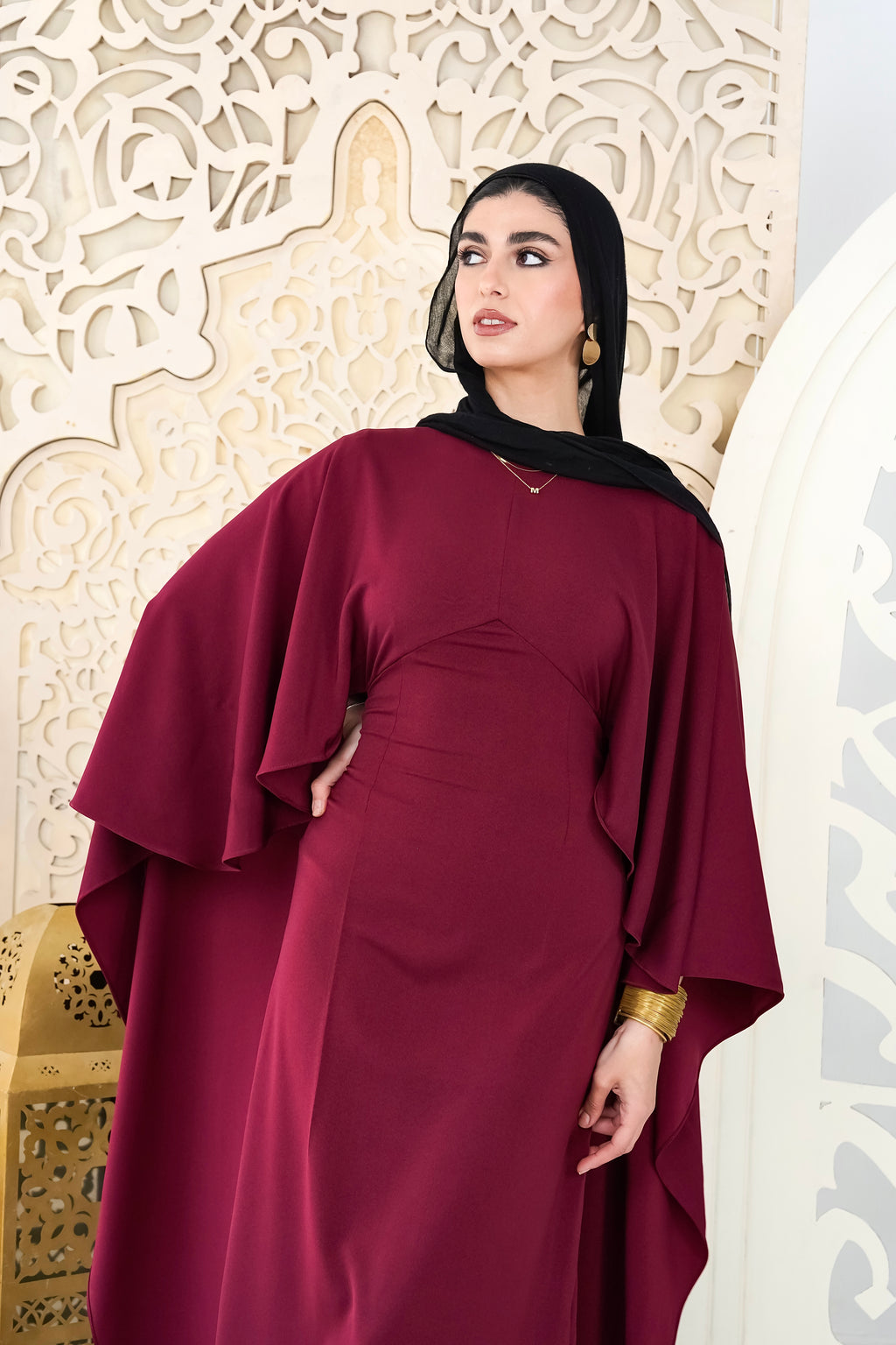Burgundy royalty kaftan dress