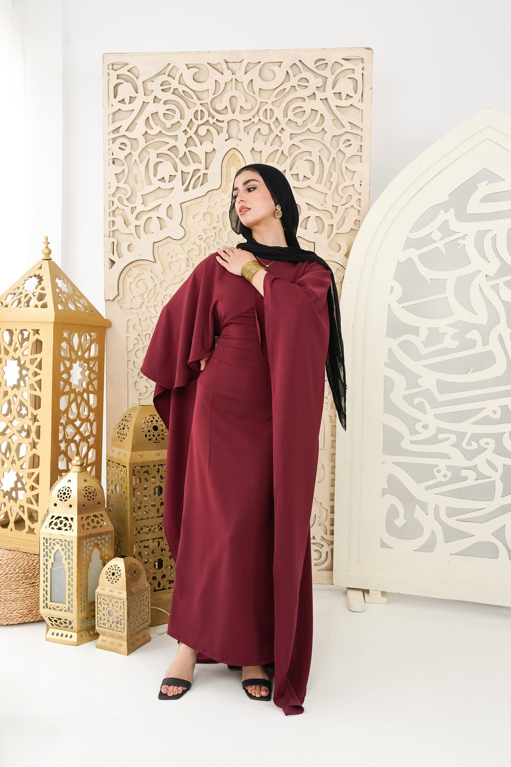 Burgundy royalty kaftan dress