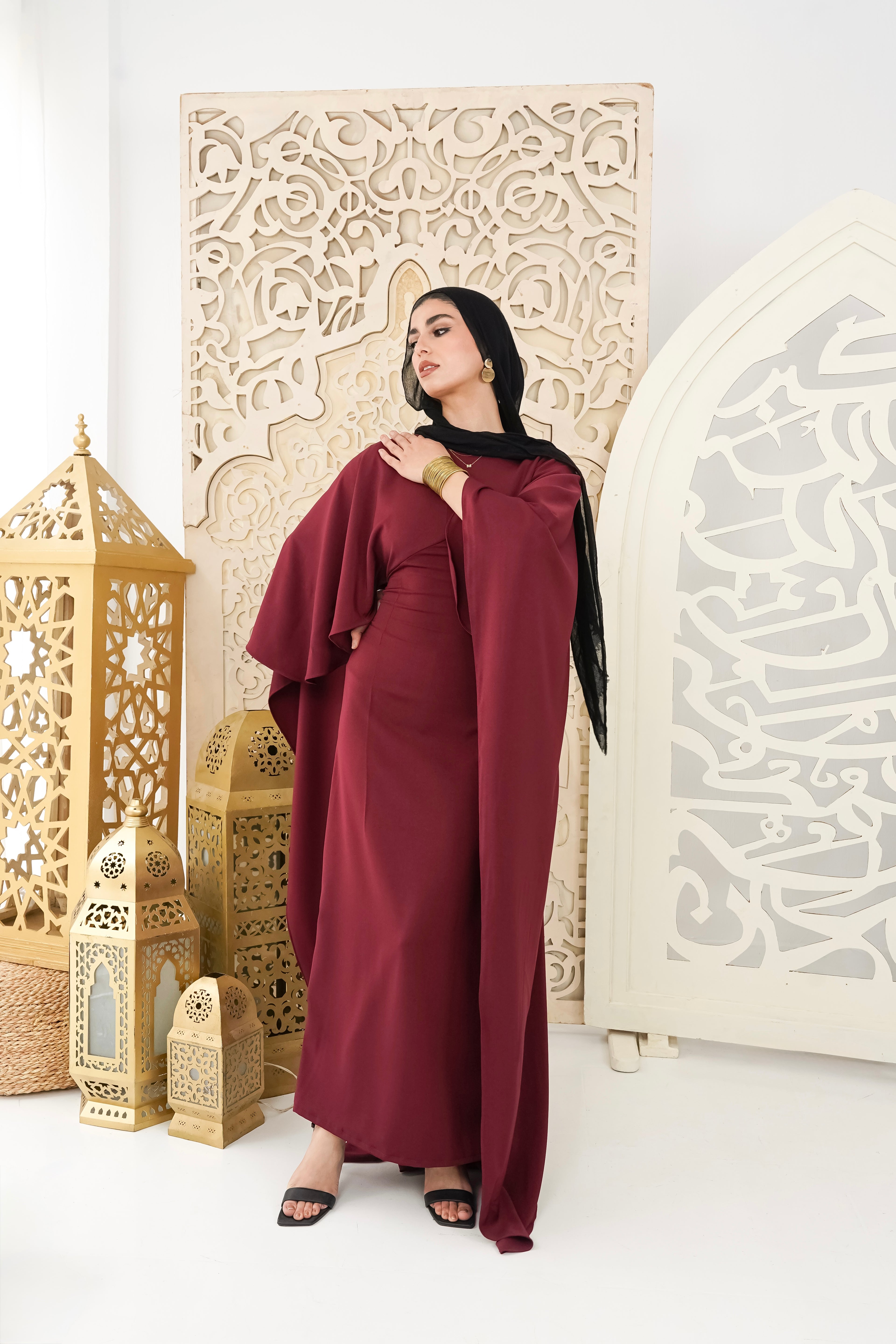 Burgundy royalty kaftan dress