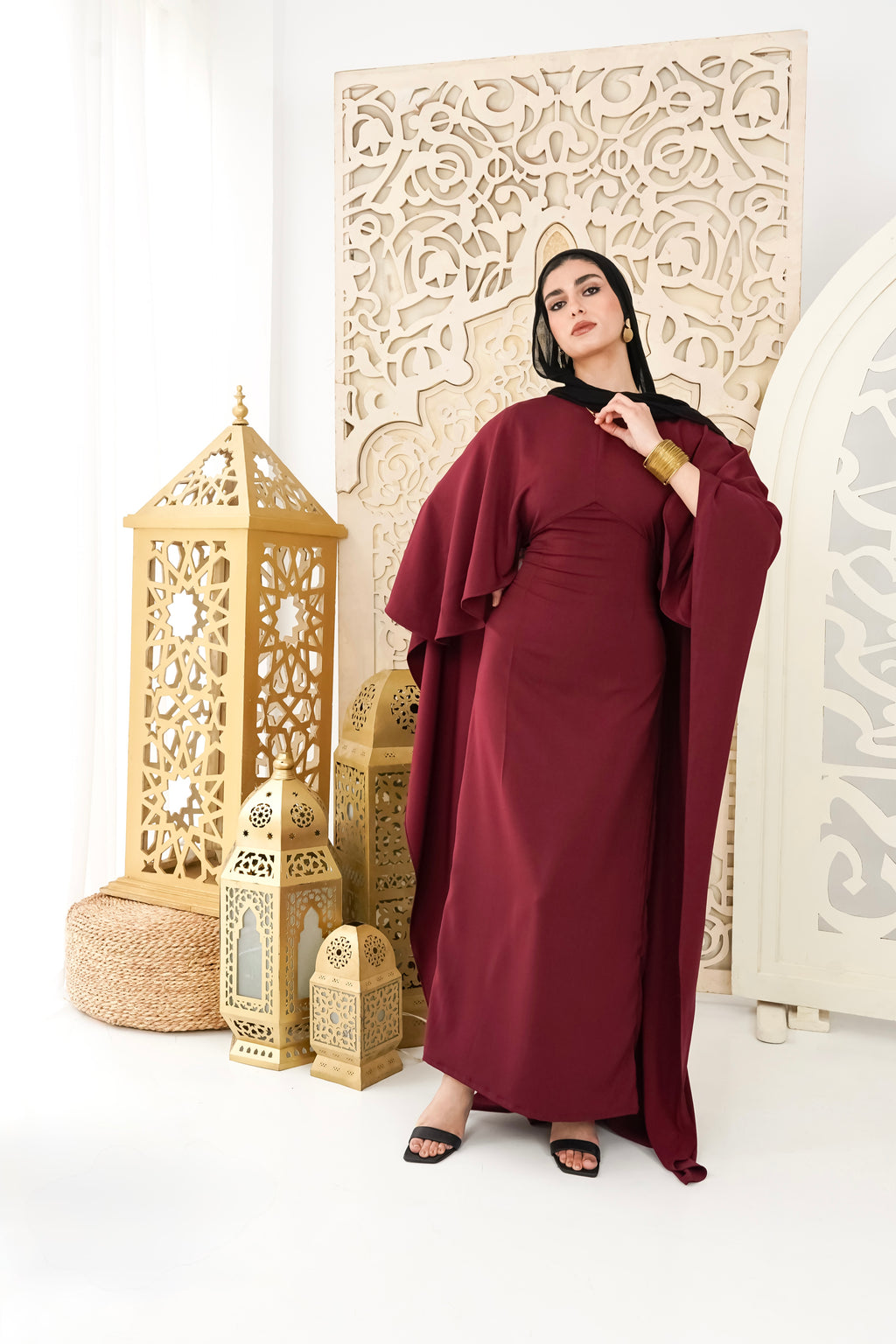Burgundy royalty kaftan dress