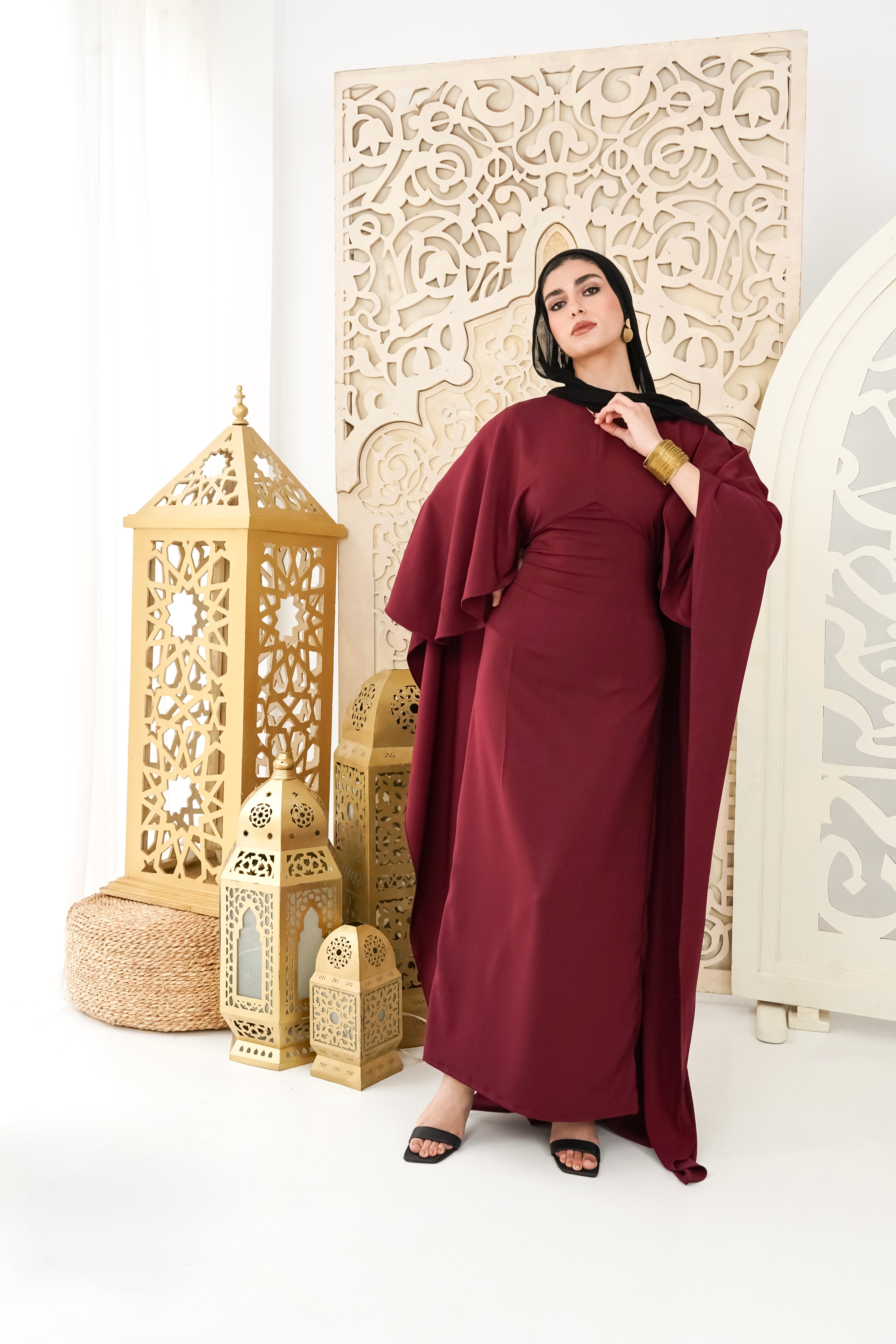 Burgundy royalty kaftan dress