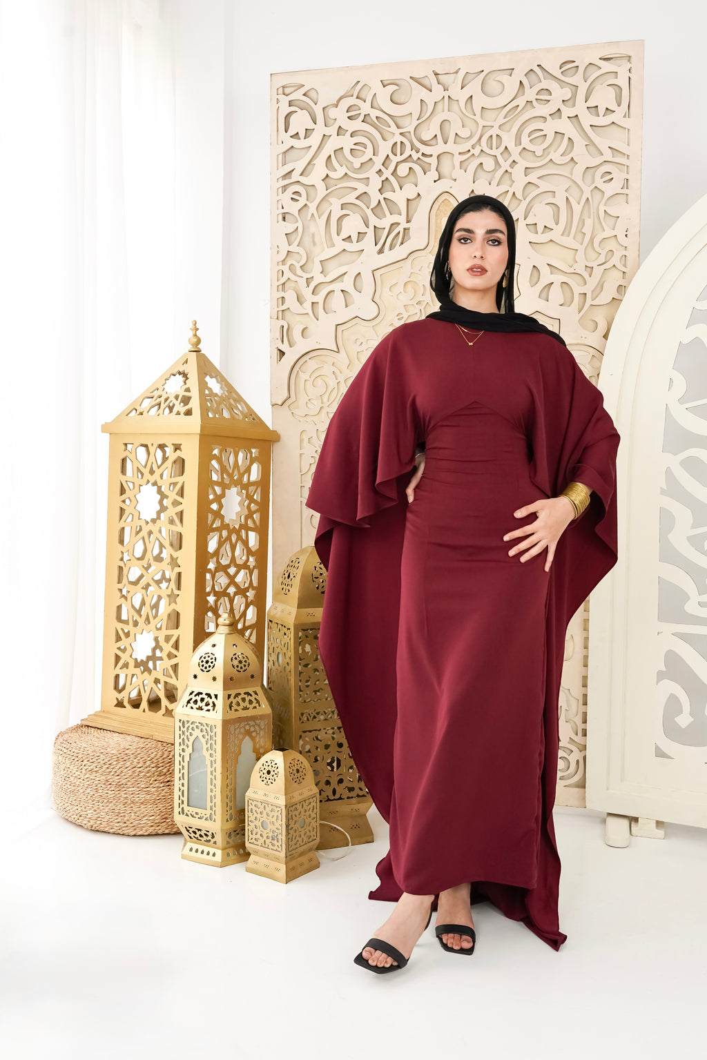 Burgundy royalty kaftan dress