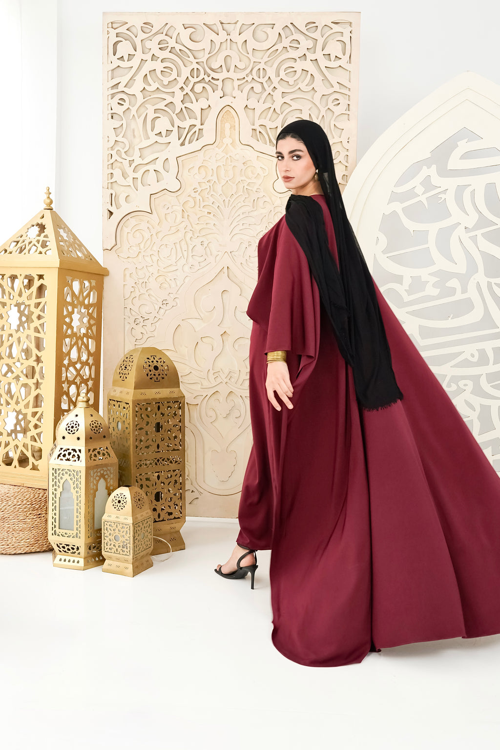 Burgundy royalty kaftan dress