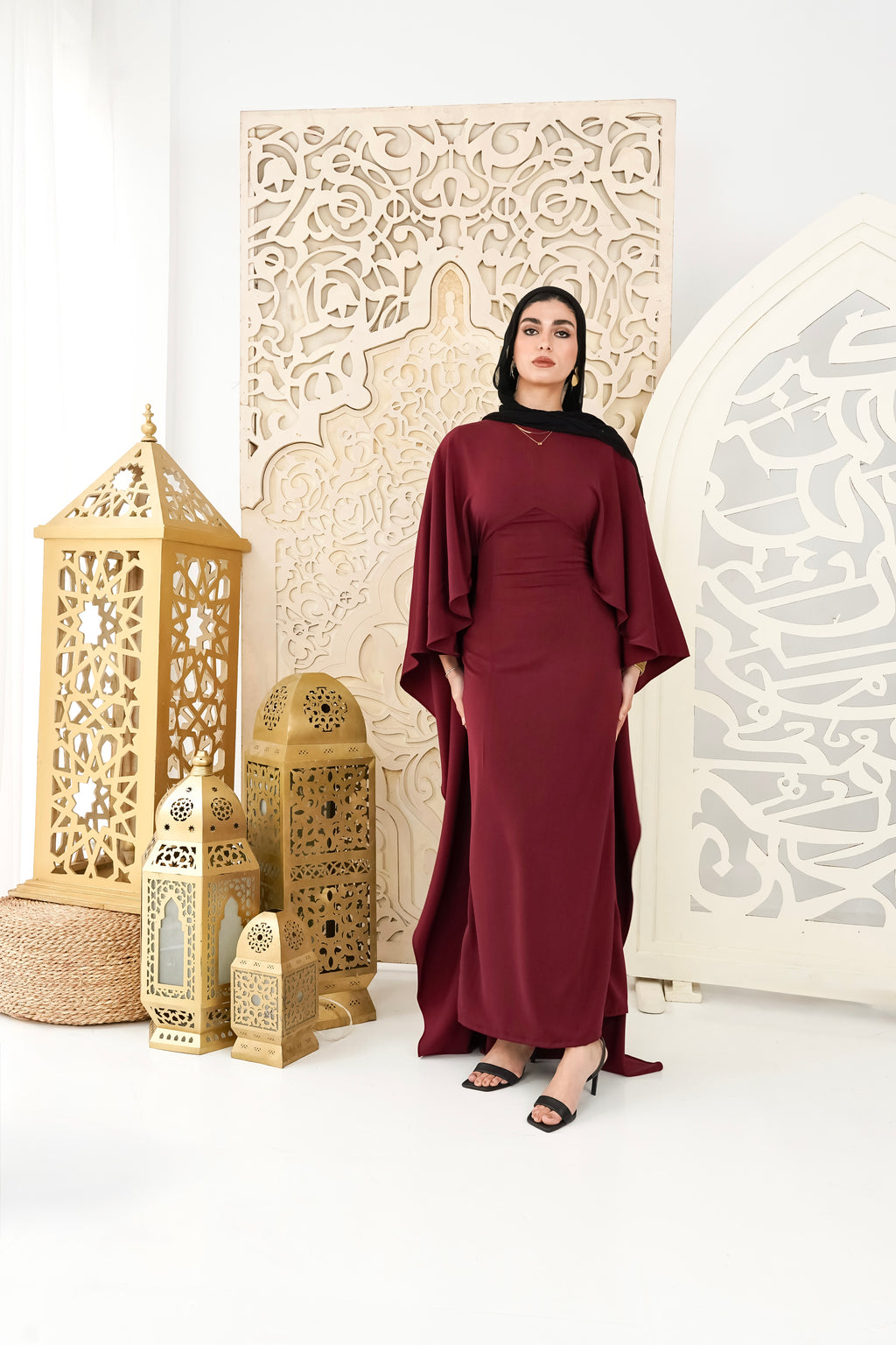 Burgundy royalty kaftan dress