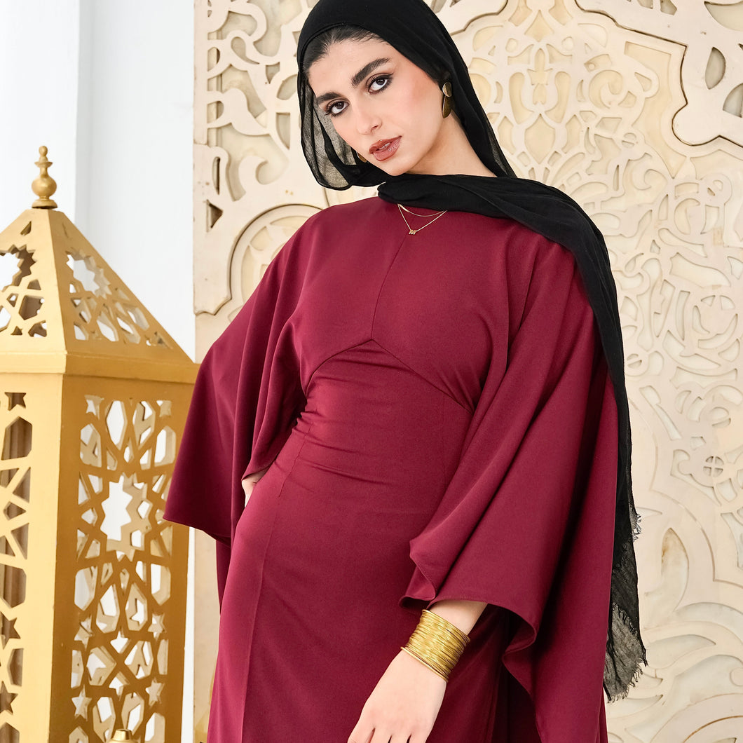 Burgundy royalty kaftan dress