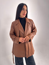 Load image into Gallery viewer, Faux Leather Coat in Camel
