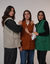 Load image into Gallery viewer, Wool Sleeveless Pocket long Vest
