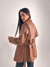 Load image into Gallery viewer, Faux Leather Coat in Camel
