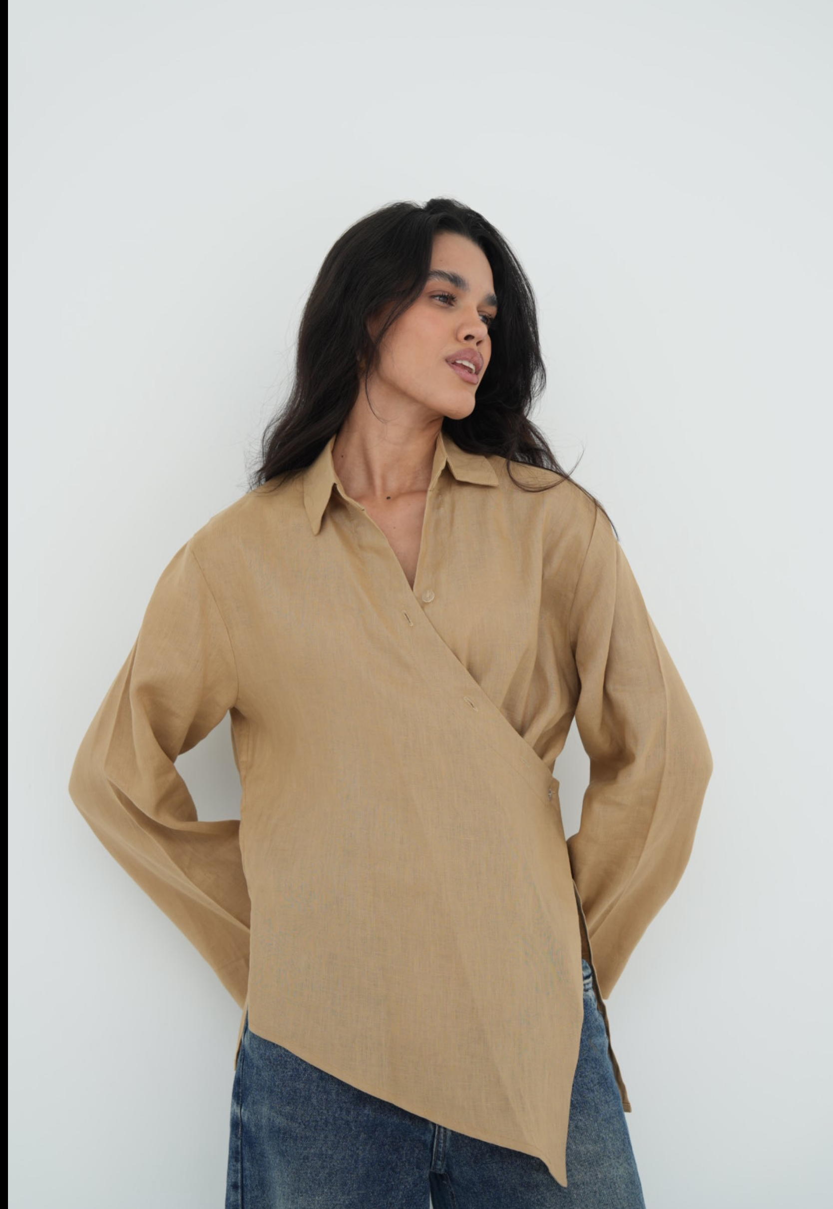Pure linen High-Low shirt