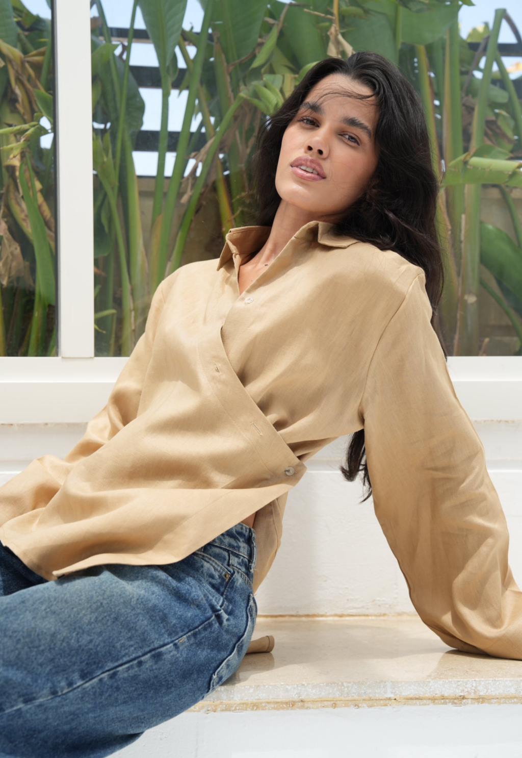 Pure linen High-Low shirt