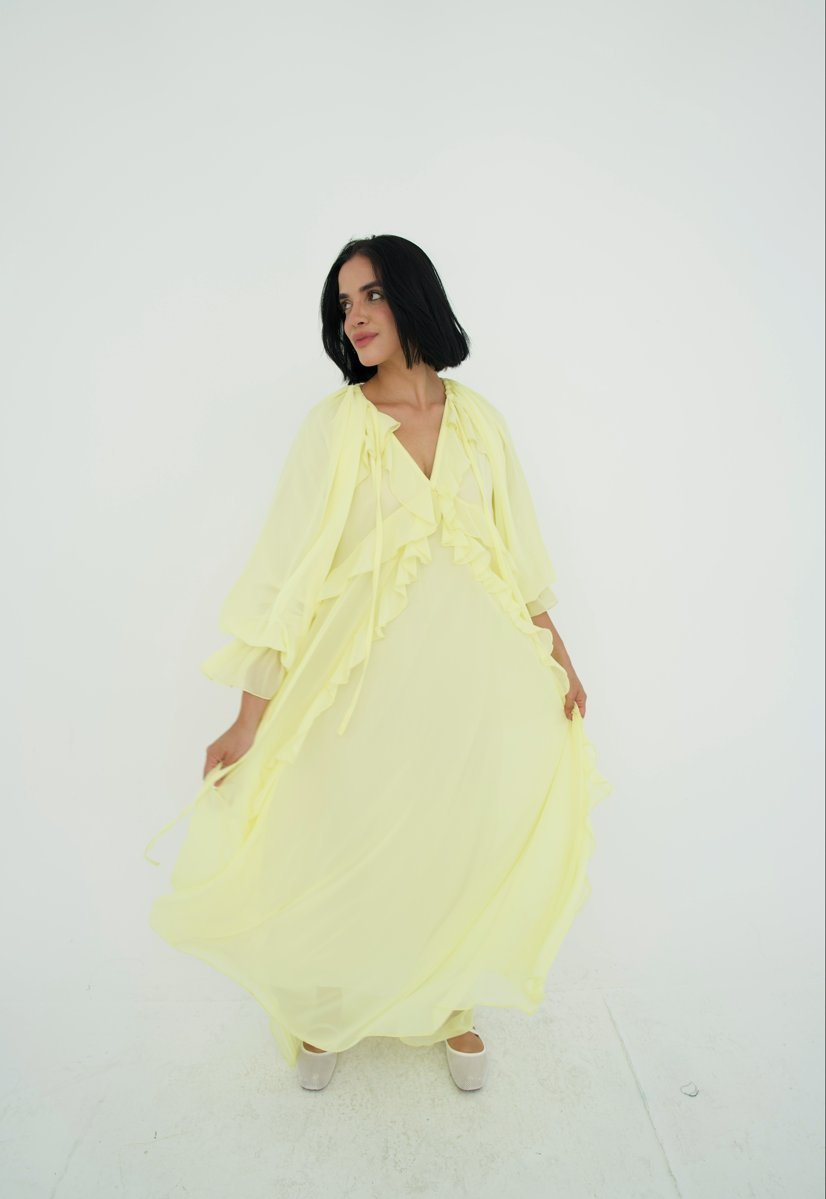 Ruffles chiffion dress