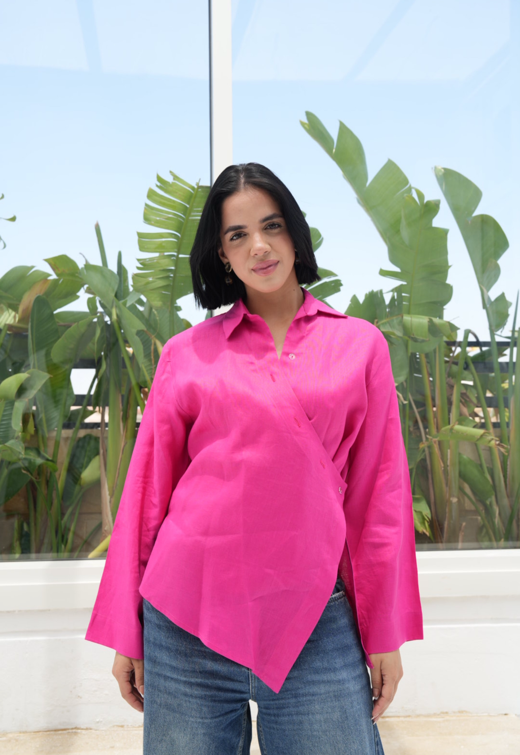 Pure linen High-Low shirt