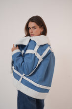 Load image into Gallery viewer, Denim fur jacket
