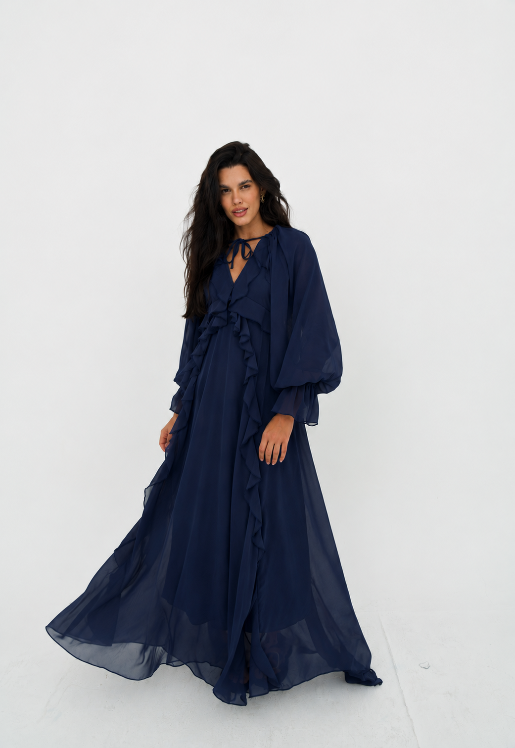 Ruffles chiffion dress