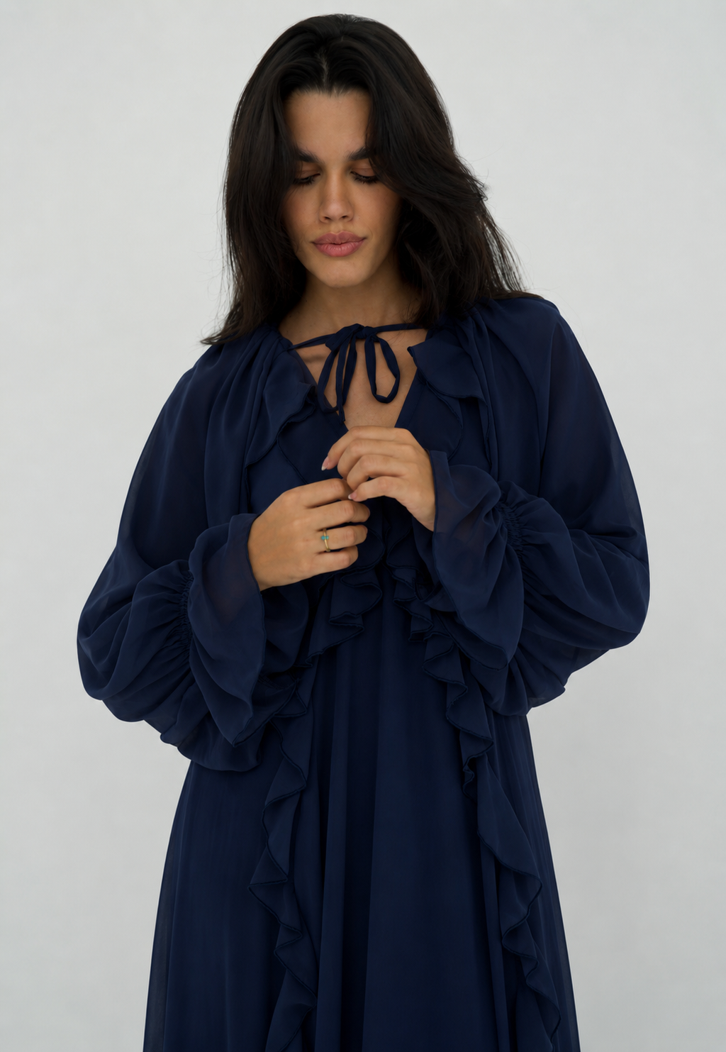 Ruffles chiffion dress
