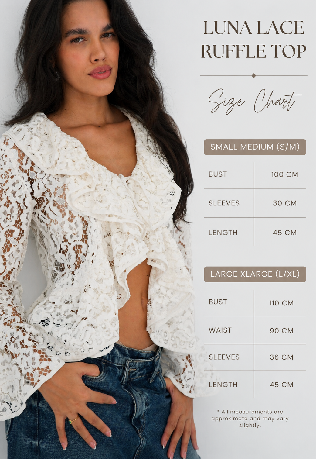 Lace ruffles top