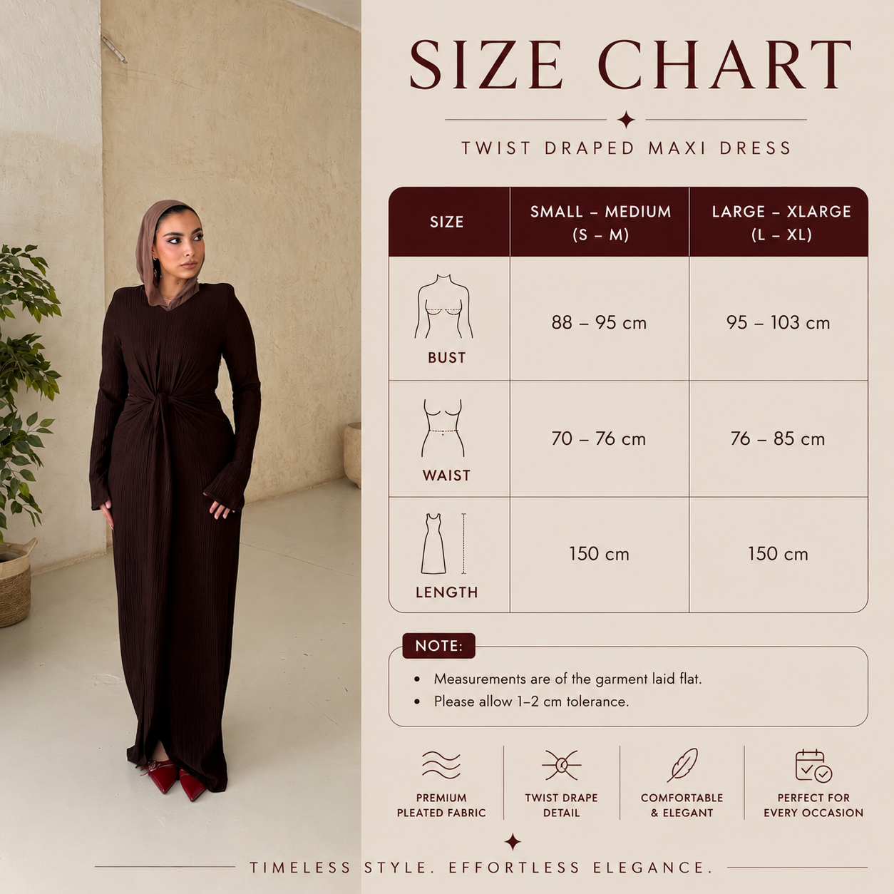 twisted knot maxi dress in Brown