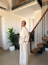 Load image into Gallery viewer, Pinstripe linen wrap Set

