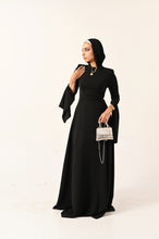 Load image into Gallery viewer, Long Sleeves A- Line dress in Black
