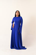 Load image into Gallery viewer, Long Sleeves A- Line dress in blue
