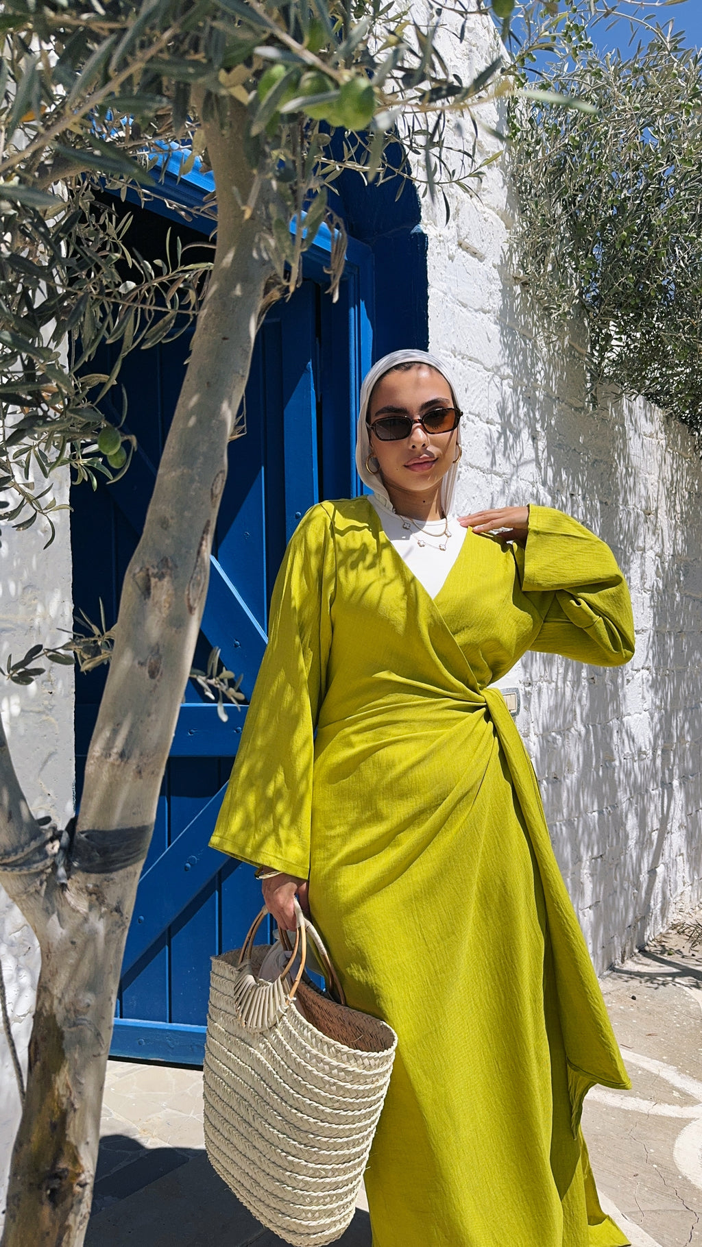 Linen wrapped Dress with drapes