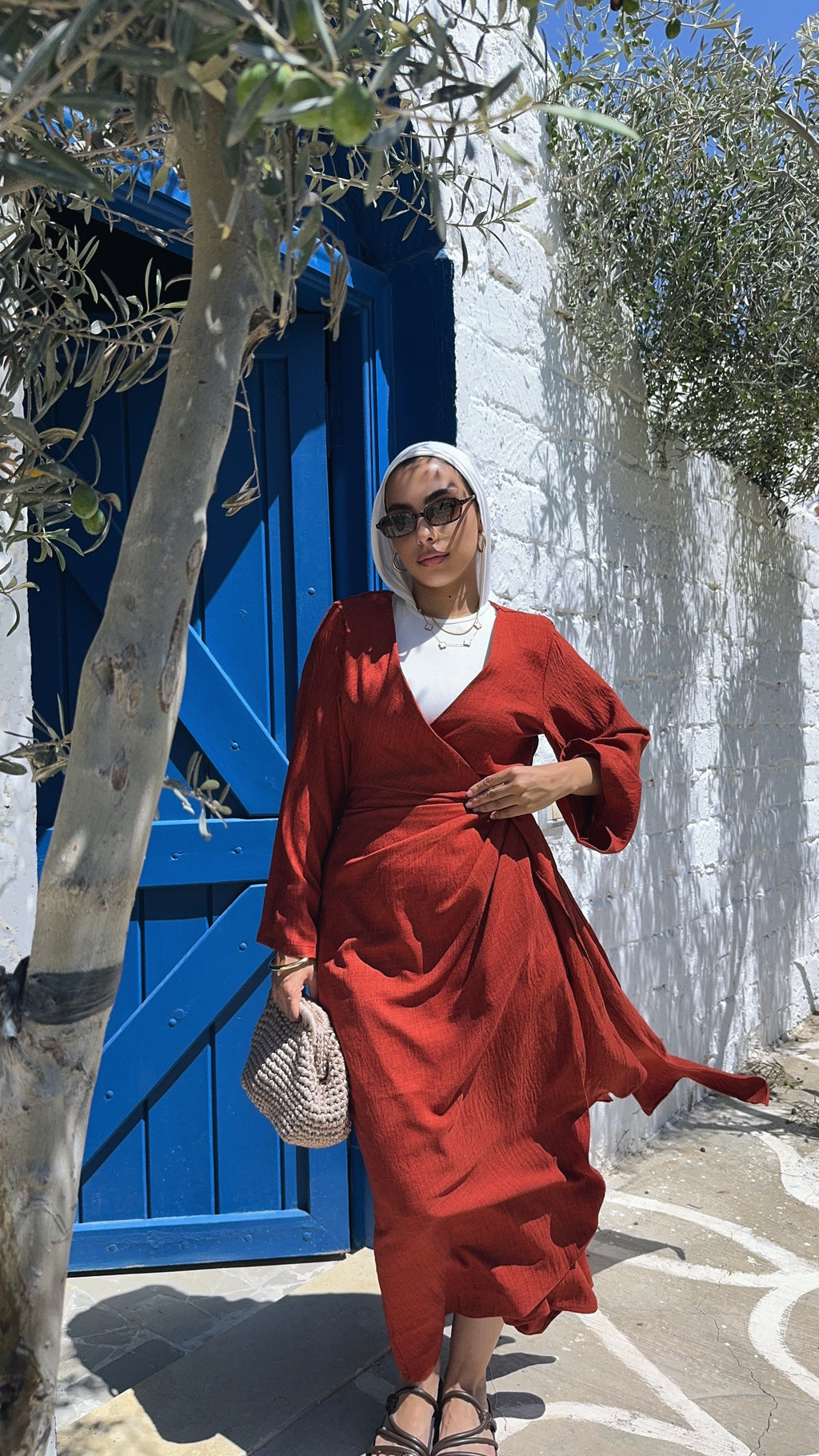 Linen wrapped Dress with drapes