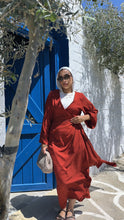 Load image into Gallery viewer, Linen wrapped Dress with drapes
