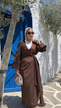 Load image into Gallery viewer, Linen wrapped Dress with drapes
