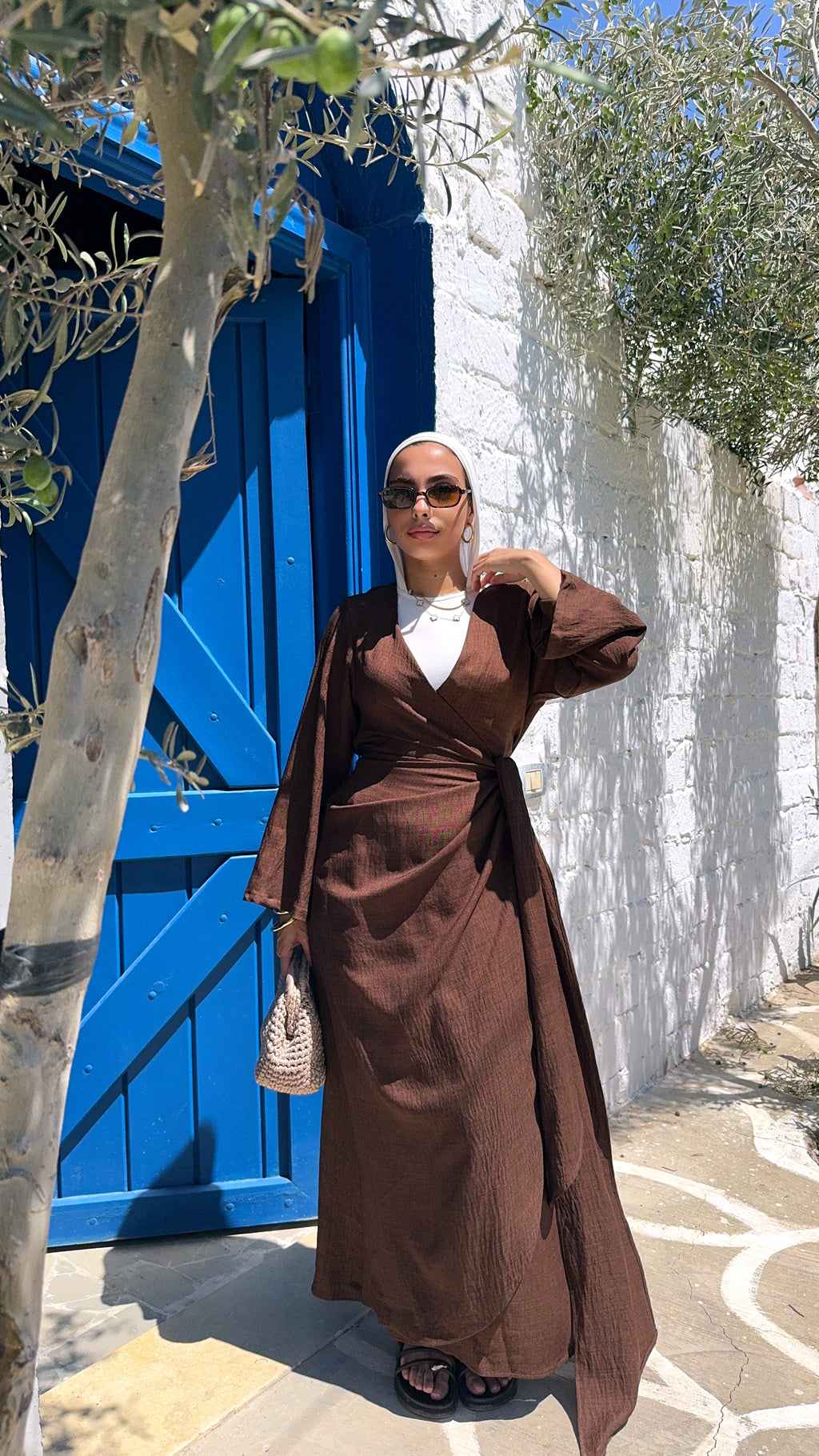 Linen wrapped Dress with drapes