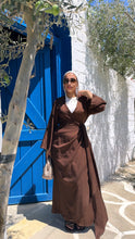Load image into Gallery viewer, Linen wrapped Dress with drapes
