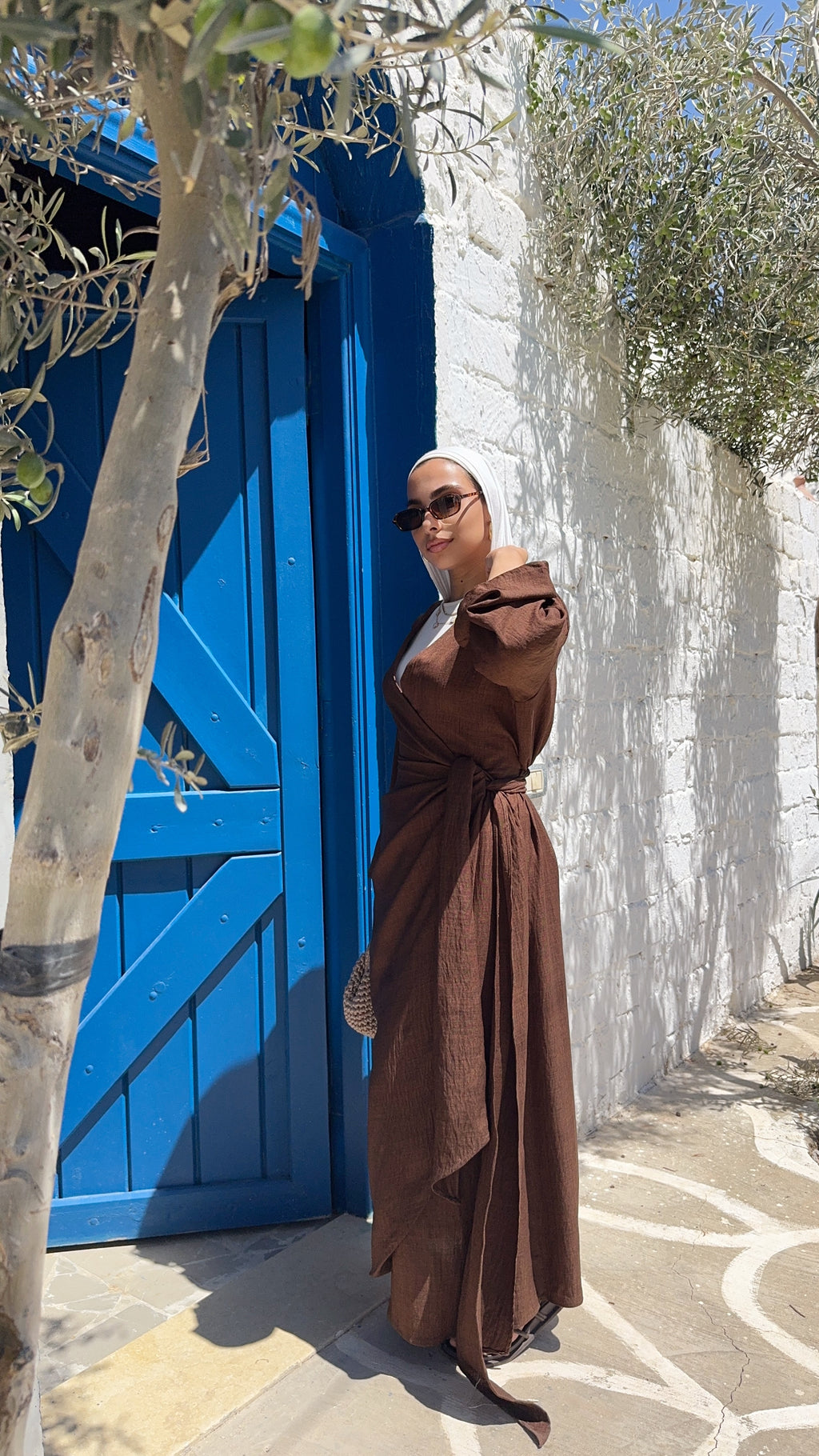 Linen wrapped Dress with drapes