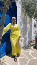 Load image into Gallery viewer, Linen wrapped Dress with drapes
