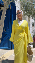 Load image into Gallery viewer, Linen wrapped Dress with drapes

