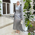 plisse waisted in silver