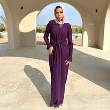 Load image into Gallery viewer, Twisted knot maxi dress in purple
