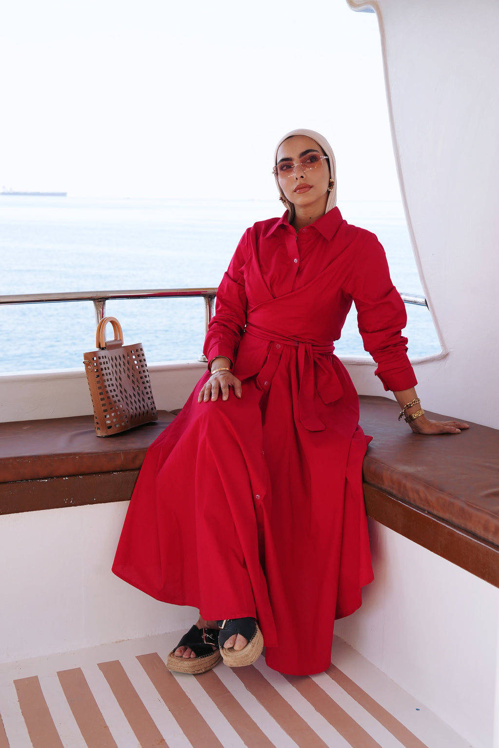 ZAYNA  Wrap Shirt Dress