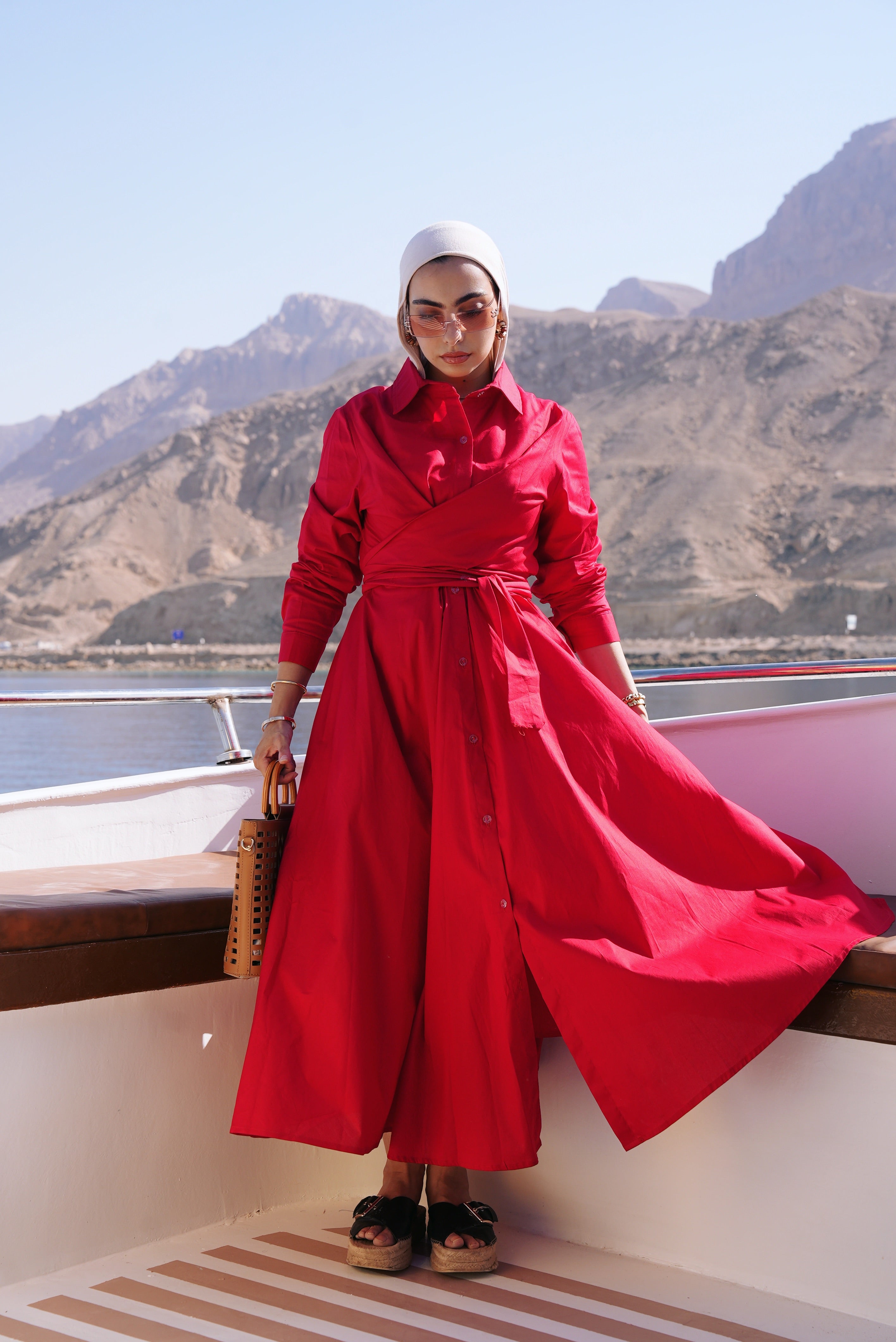 ZAYNA  Wrap Shirt Dress
