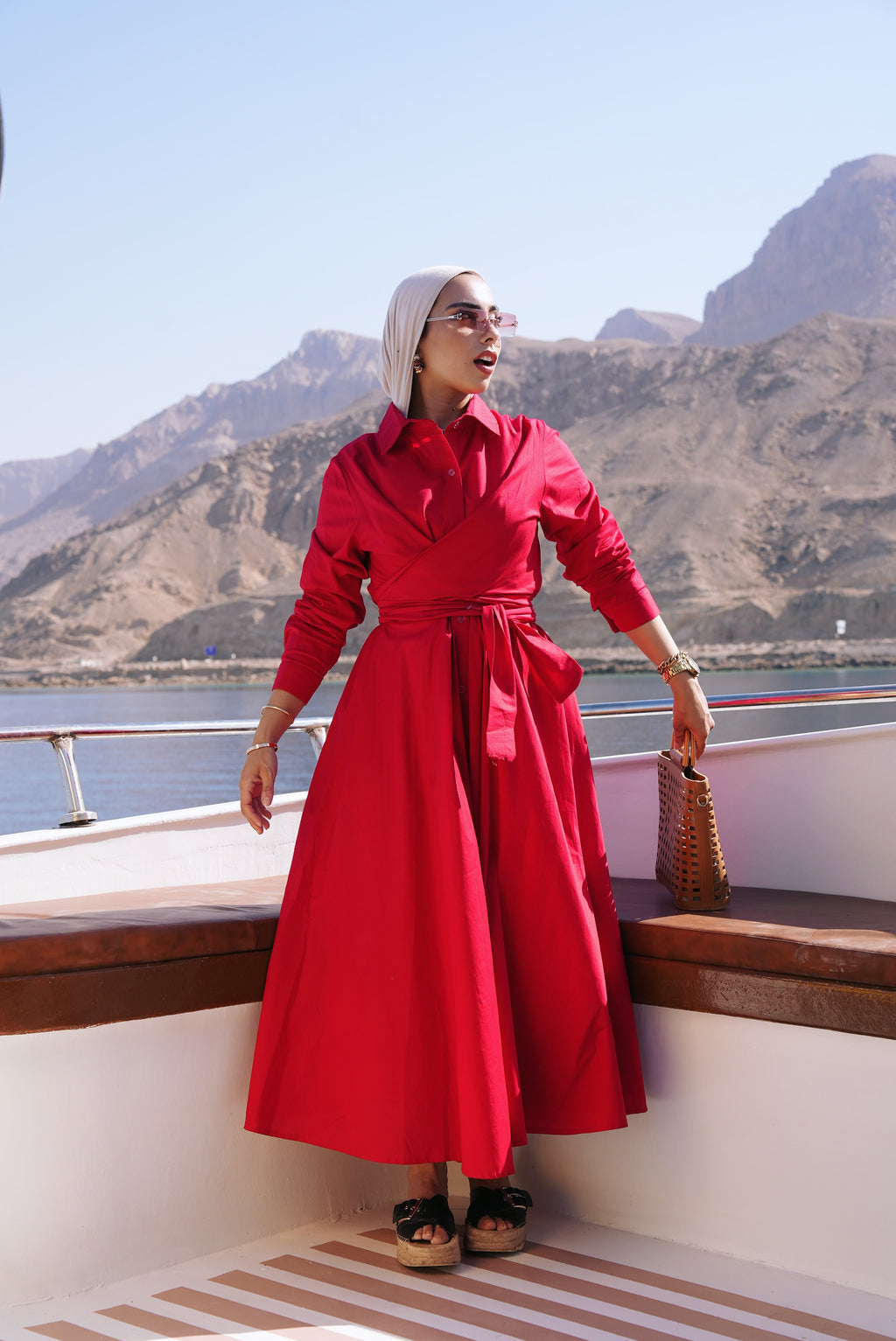 ZAYNA  Wrap Shirt Dress