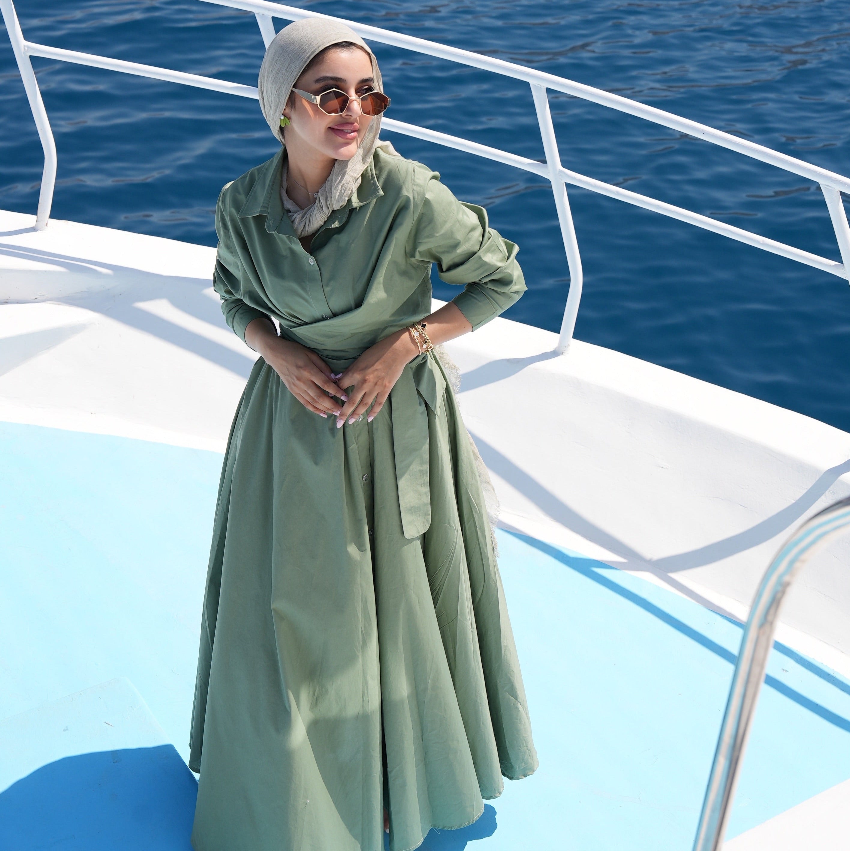 ZAYNA  Wrap Shirt Dress