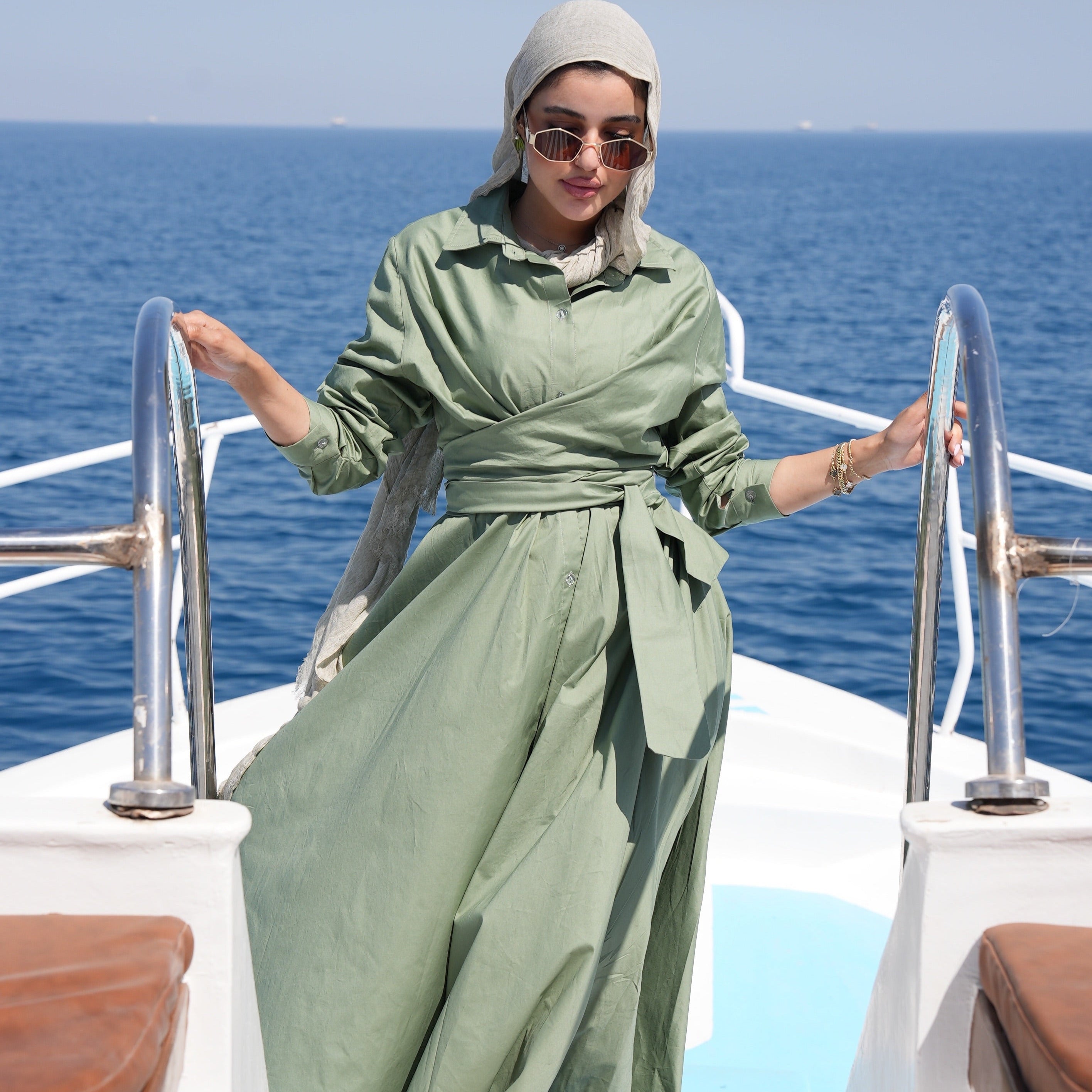 ZAYNA  Wrap Shirt Dress